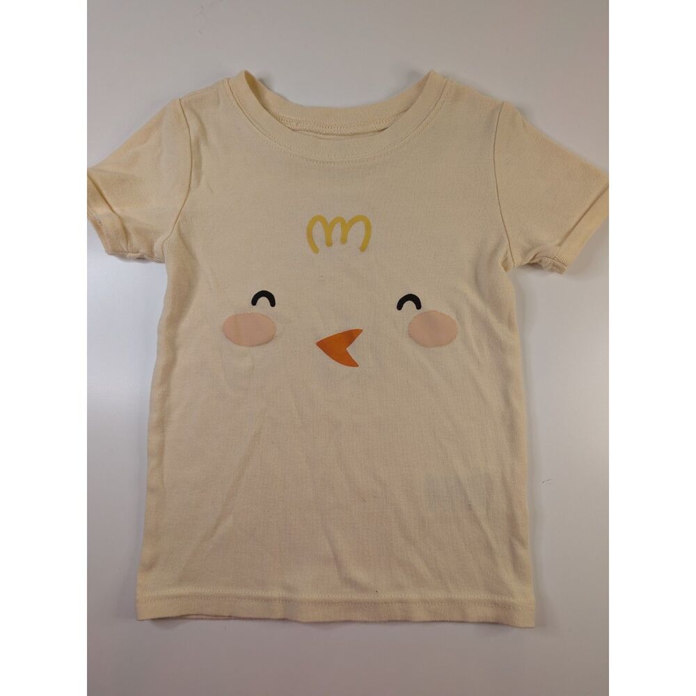 Old Navy Girls 5T Chick Face Graphic T-Shirt Yellow Cotton Short Sleeve